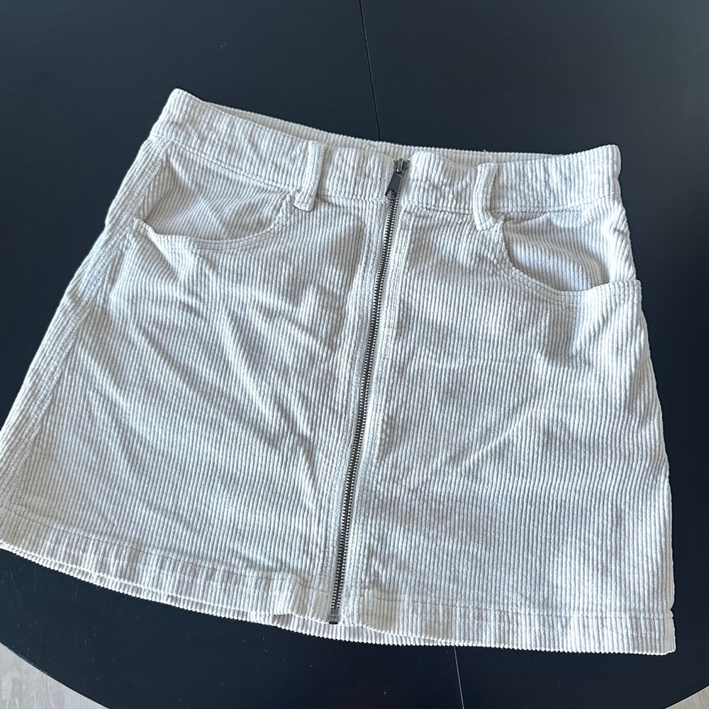 American Eagle Ivory Corduroy Mini Skirt